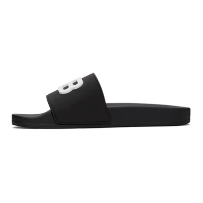 Shop Balenciaga Black Bb Pool Slides In 1090 Black