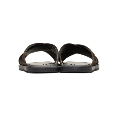 Shop Fendi Black & Brown 'forever ' Slides In F1425 Tabac