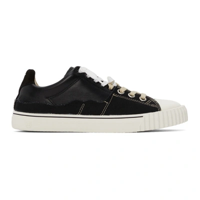 Shop Maison Margiela Black Evolution Low-top Sneakers In H8588 Black / Black