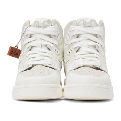 Shop Acne Studios Off-white Leather High-top Sneakers In Multi White