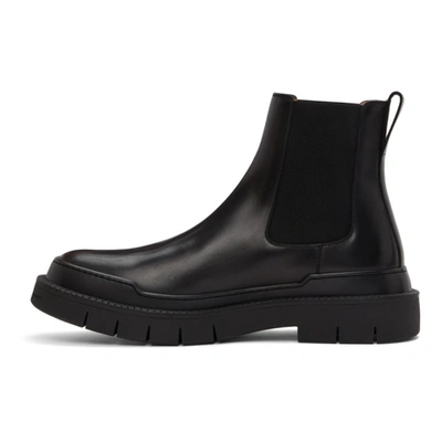Shop Ferragamo Black Leather Beatle Chelsea Boots In 001 Nero