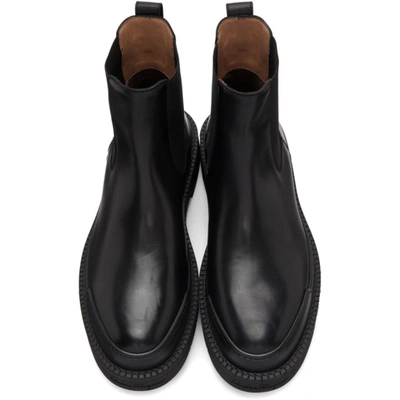 Shop Ferragamo Black Leather Beatle Chelsea Boots In 001 Nero