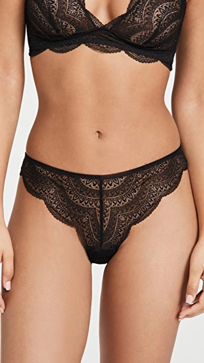 Simone Perele Karma Mid-rise Stretch-lace Briefs In Black