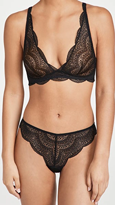 Simone Perele Karma Mid-rise Stretch-lace Briefs In Black