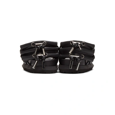 Shop Sacai Black Double Lace-up Sandals In Black 001