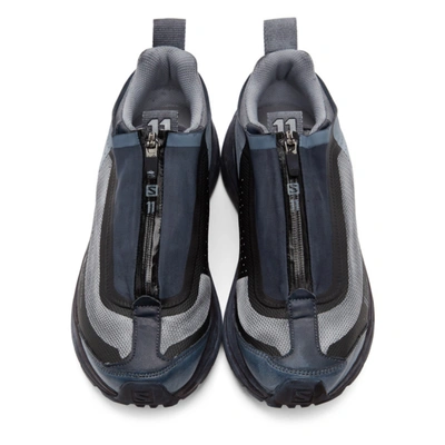 Shop 11 By Boris Bidjan Saberi Blue & Black Salomon Edition Bamba 2 Low Sneakers In Black Dye