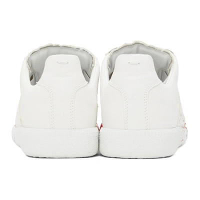Shop Maison Margiela White & Red Paint Drop Replica Sneakers In H8682 White / Varian