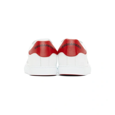 Shop Dsquared2 White & Black 'icon' New Tennis Sneakers In M536 White+black+red