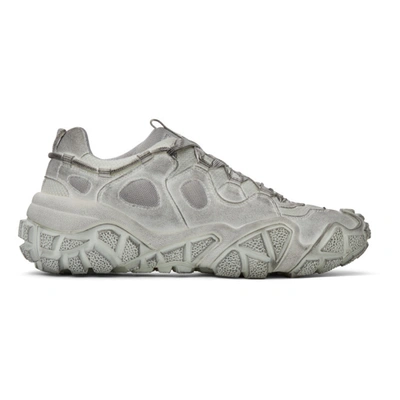 Shop Acne Studios White Distressed Lace-up Sneakers