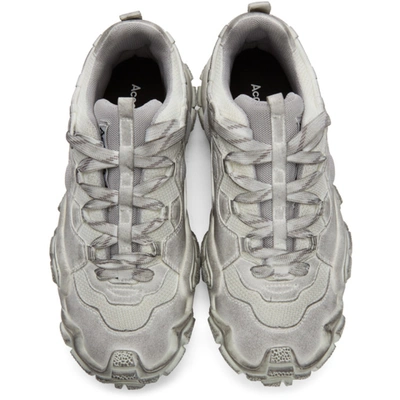 Shop Acne Studios White Distressed Lace-up Sneakers