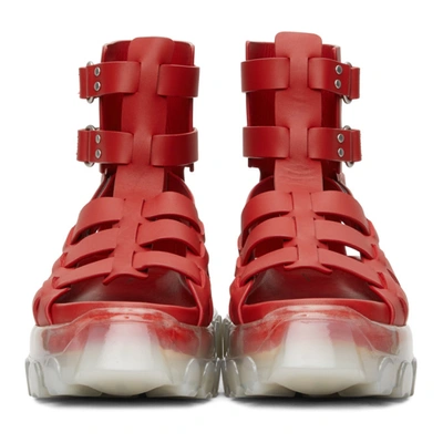 Shop Rick Owens Red Hiking Tractor Sandals In 1330 Red
