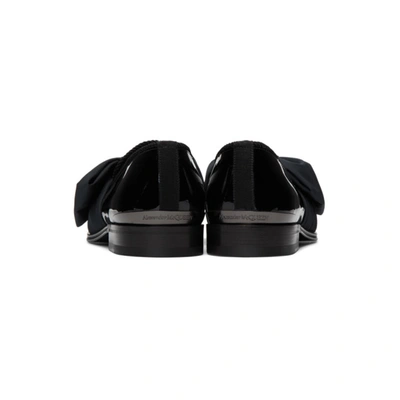 Shop Alexander Mcqueen Black Patent Bow Loafers In 1069 Black