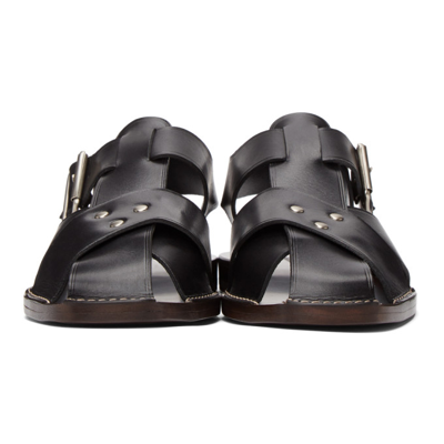 Strapped Leather Sandals In Black