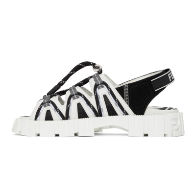 Shop Fendi Black & White Ff Vertigo ' Force' Sandals In F1ec6 Bckw