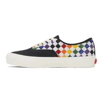 Shop Vans Multicolor Suede Pride Authentic Vlt Lx Sneakers In Woven Leather Rainbo