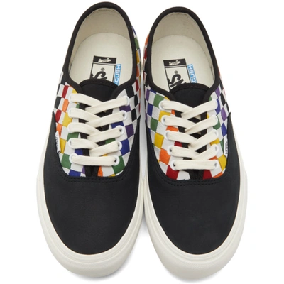 Shop Vans Multicolor Suede Pride Authentic Vlt Lx Sneakers In Woven Leather Rainbo