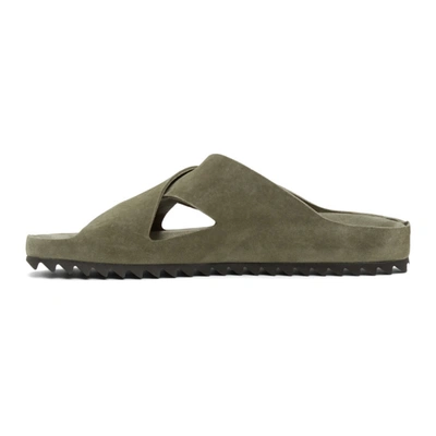 Shop Officine Creative Green Suede Agorà 3 Sandals In D393 Milita