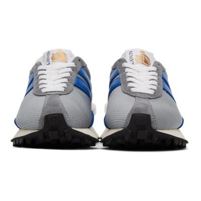 Shop Lanvin Grey Mesh Bumpr Sneakers In 1320 Grey/b