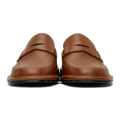 Shop Loewe Tan Slip-on Loafers In 2530 Tan