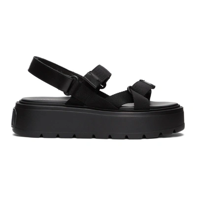 Shop Valentino Black  Garavani Uniqueform Sandals In 0no Nero/ne