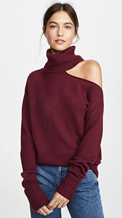 Shop Paige Raundi Sweater In Deep Burgundy