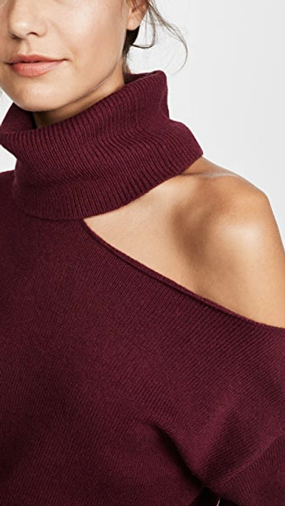 Shop Paige Raundi Sweater In Deep Burgundy