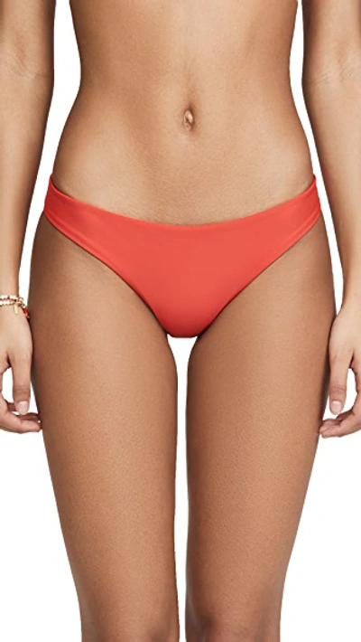 Shop Mikoh Zuma Bikini Bottoms In Fiery Red