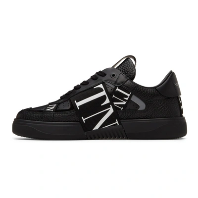 Shop Valentino Black 'vl7n' Band Low Sneakers In 0no Nero/nero-bia/ne
