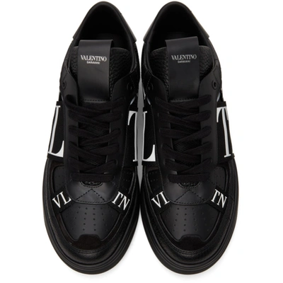 Shop Valentino Black 'vl7n' Band Low Sneakers In 0no Nero/nero-bia/ne