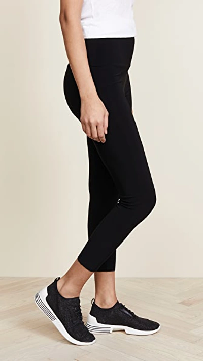 Shop Norma Kamali Crop Leggings In Black