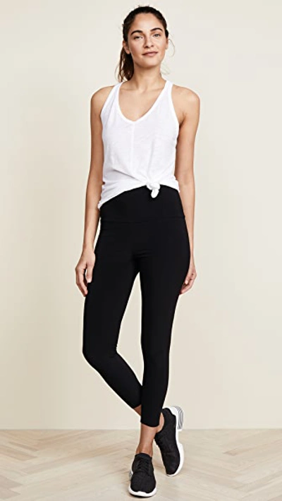 Shop Norma Kamali Crop Leggings In Black