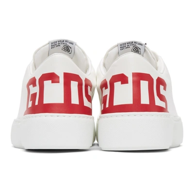 Shop Gcds White & Red Bucket Sneakers In 03 Red