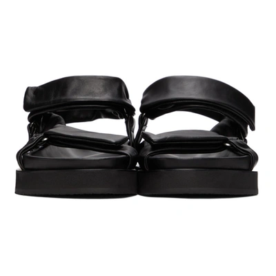 Shop Jil Sander Black Sheepskin Sandals In 001 Black