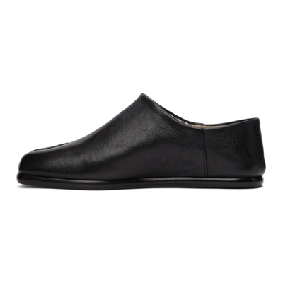Shop Maison Margiela Black Slip-on Tabi Loafers In H8556 Black / Ecru /