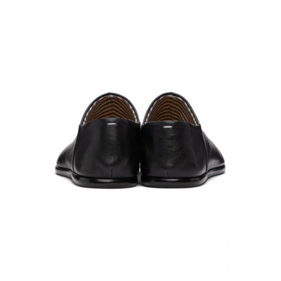 Shop Maison Margiela Black Slip-on Tabi Loafers In H8556 Black / Ecru /