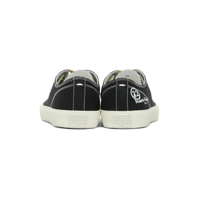 Shop Maison Margiela Black Canvas Tabi Sneakers In T8013 Black