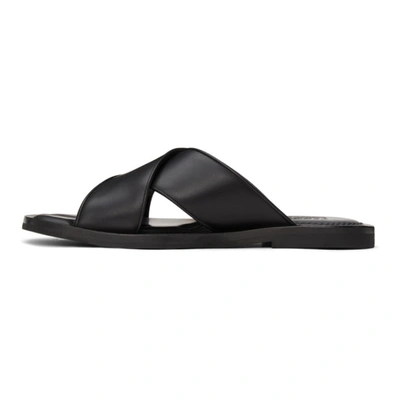 Shop Ferragamo Black Gancini Sandals