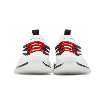 Shop Dolce & Gabbana White Mesh Sorrento Sneakers In 89697 White/black