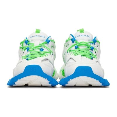 Shop Balenciaga White & Green Track Sneakers In 9034 Whgrn
