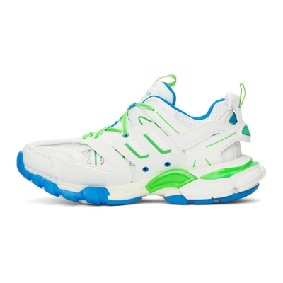 Shop Balenciaga White & Green Track Sneakers In 9034 Whgrn