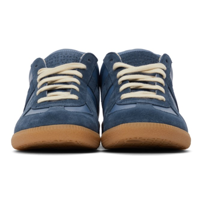 Shop Maison Margiela Navy Replica Sneakers In H8865 Ming / Atlanti