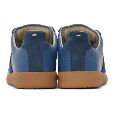 Shop Maison Margiela Navy Replica Sneakers In H8865 Ming / Atlanti