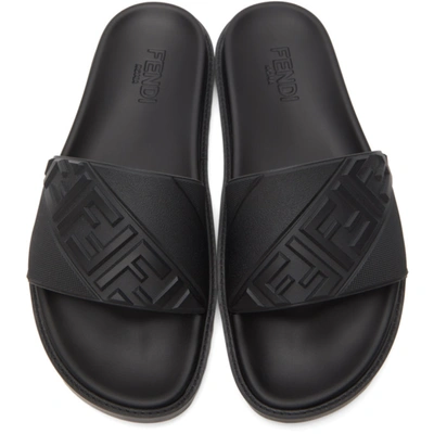 Shop Fendi Black 'forever ' Pool Slides In F0qa1 Black