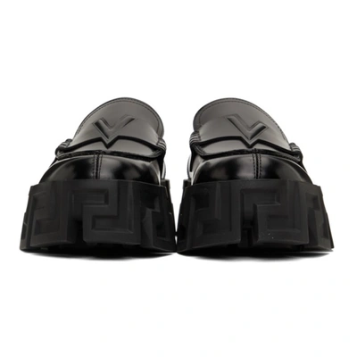Shop Versace Black Greca Labyrinth Loafers In 1b000 Black