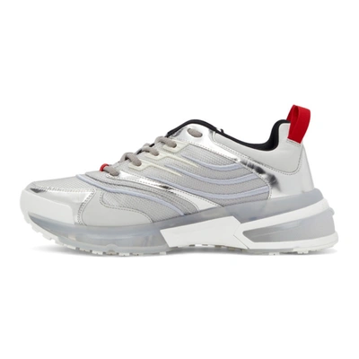 Shop Givenchy Grey & Silver Giv 1 Sneakers In 040-silvery