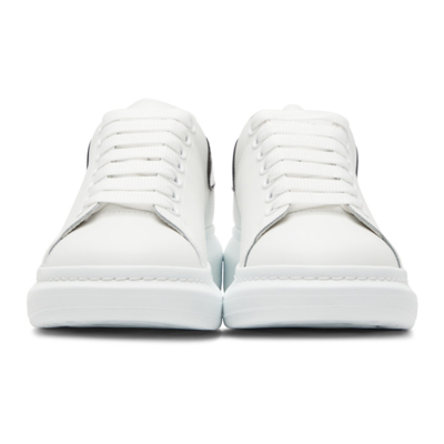 Shop Alexander Mcqueen White & Black Iridescent Oversized Sneakers In 9061 White/black