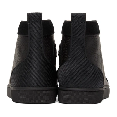 Shop Christian Louboutin Black Louis Orlato High Sneakers In Bk01 Black