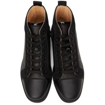 Shop Christian Louboutin Black Louis Orlato High Sneakers In Bk01 Black