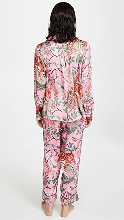 Karen Mabon Tiger Blossom Pajama Set In Orange