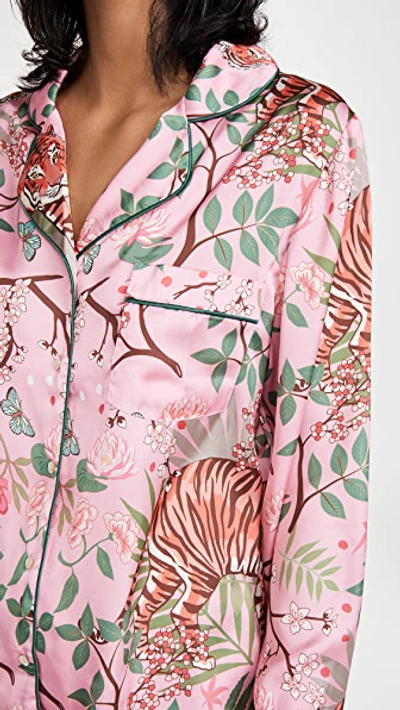 Karen Mabon Tiger Blossom Pajama Set In Orange